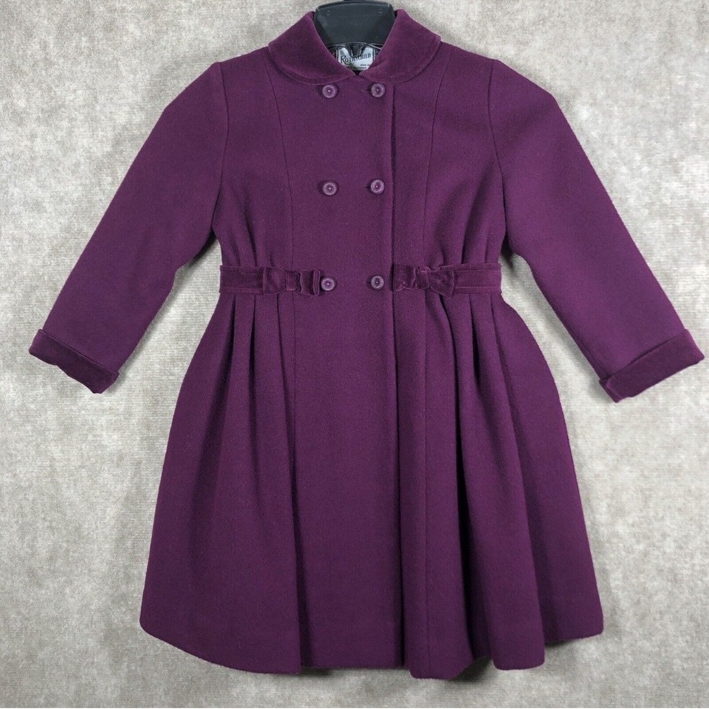 Kids Double-Breasted Purple Coat